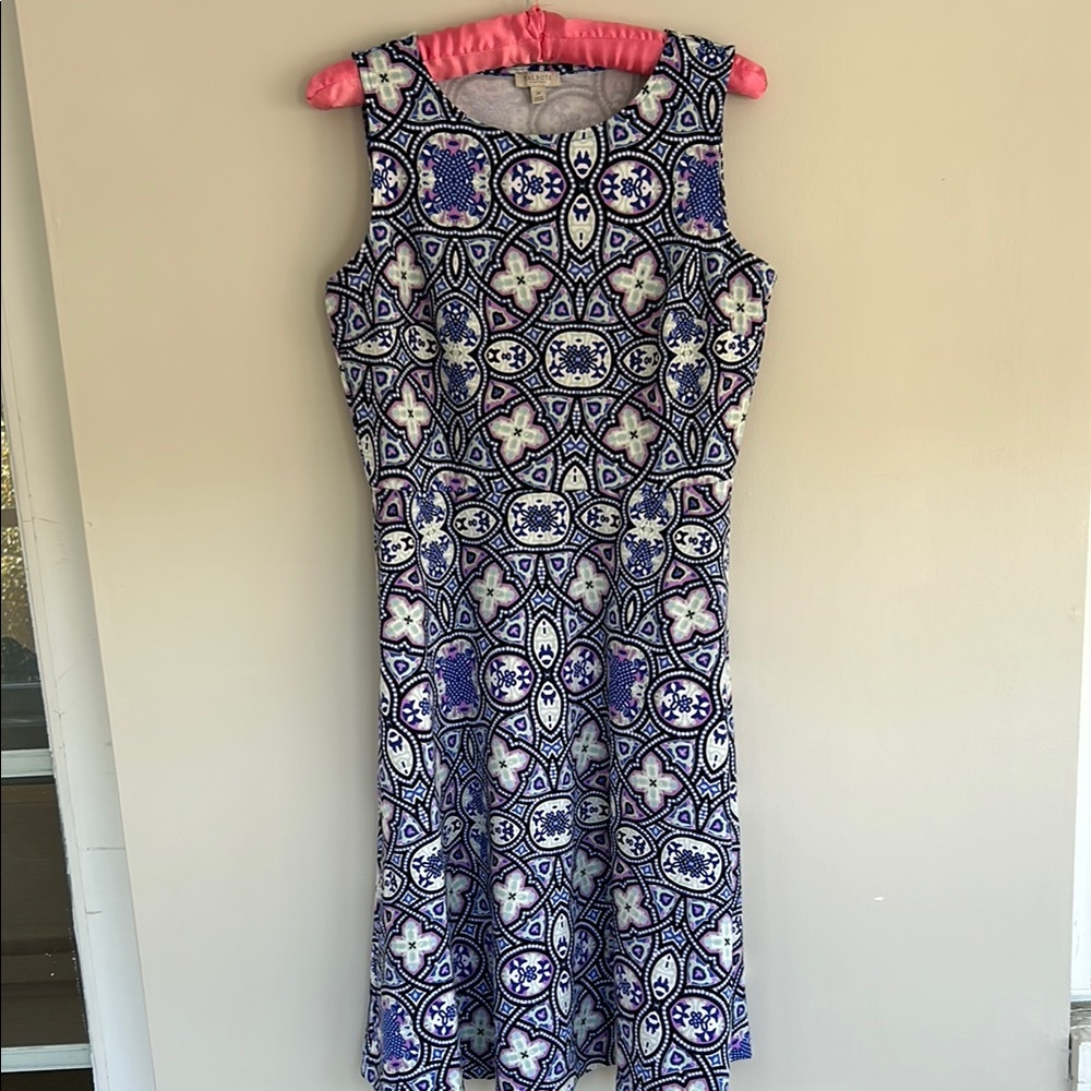 Talbots Blue and White Floral Knee-Length Sheath Dress 2P
